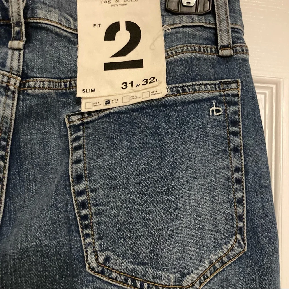 NWT Rag & Bone Fit 2 - Malibu Slim Fit Mid Rise Stretch Jean 31 x 32 Denim